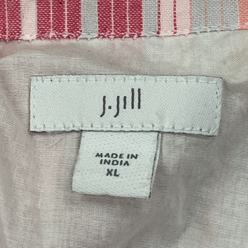J Jill Dress Women's XL Pink Striped Sleeveless Lined Tiered Lined Maxi Boho - Picture 2 of 10